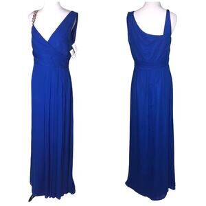 Kay Unger Blue Silk Maxi Dress Neiman Marcus NWT
